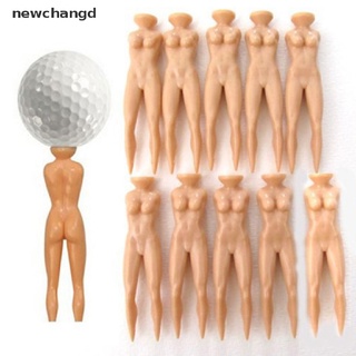 [nuevo] 10 unids/lote de plástico novedad desnuda desnuda señora golf tee 76mm entrenamiento camisetas