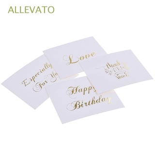 allevato 100pcs tarjetas de felicitación oro en relieve tarjetas de mensaje invitación carta de boda fiesta mini feliz cumpleaños diy sobre tarjetas de agradecimiento tarjeta de regalo