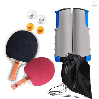 [GOOD] Portátil Retráctil Extensible Ping-Pong Malla Rack Bat Set De Tenis De Mesa De Competencia Accesorios De Entrenamiento
