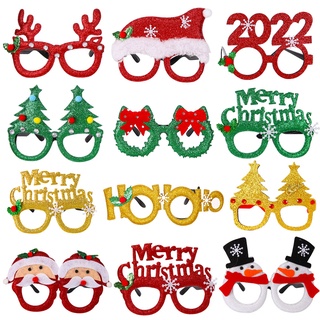 Nuevas decoraciones navideñas juguetes para niños adultos Santa Claus muñeco de nieve gafas decorativas de navidad