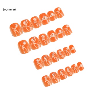 [Jm] puntas de uñas postizas ligeras Halloween niños cubierta completa uñas postizas construcción rápida para regalo (7)