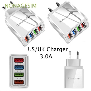 NONAGESIM Fast USB Charger Travel Portable Quick Charge 4-Port 3A Charger Phone Adapter Multi-Port Tablet Charge EU/US Plug