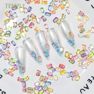 TEMPLE Colorful Nail Art Rhinestone Shiny DIY Nail Art Jewelry 3D Nail Decoration Aurora Candy Pointed Bottom Diamond Exquisite Ice Transparent Manicure Accessories