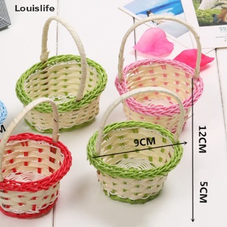 [louislife] 1 cestas de almacenamiento tejidas a mano de plástico tejido cestas de almacenamiento tela caliente
