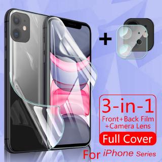3-in-1 Full Cover For iPhone 11 pro max xr xs 8 7 6 6s Plus Screen Protector Hydrogel Film Back Film Camera Tempered Glass