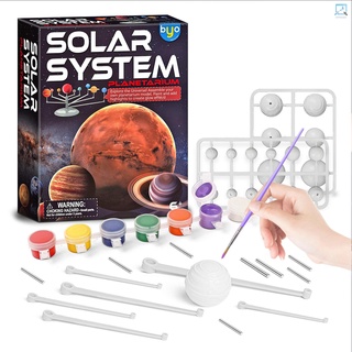 Kit de pintura y fabricación de bricolaje sistema Solar ciencia astronomía aprendizaje con bolas y cepillo educativo para niños niñas y niños