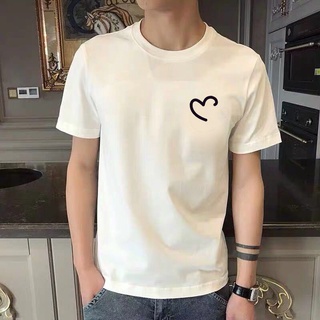 Camiseta de manga corta de algodón puro suelto para hombre (1)