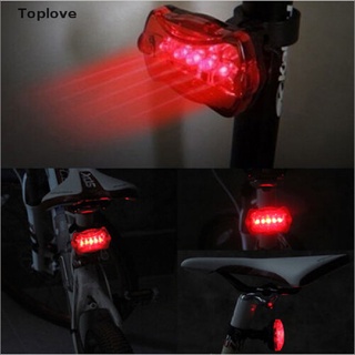 [toplove] advertencia trasera impermeable para bicicleta, luz de seguridad roja, 5 led.