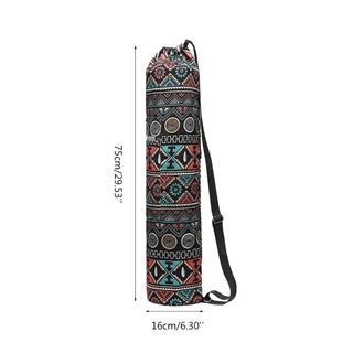 KALEN Yoga Mat Bag Carry Durable Canvas Floral Printed Yoga Backpack Adjustable Strap (2)