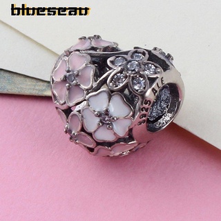 [blueseau]pulsera poética de plata con cuentas de flor de circón de lujo diy joyería regalo