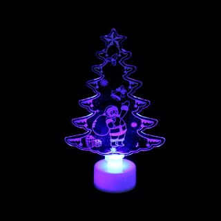 [ExtremeWellknown] 1pcs navidad decoración del hogar coloridas luces LED árbol Santa Claus luz de noche