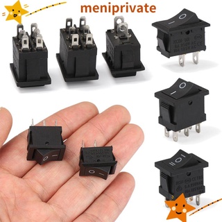 MENIPRIVATE 5Pcs Black Rocker Switch 2/3/6Pin KCD1 Power Buttons Push Button Switches 3A 250V SPST On/Off Snap-in 10x15mm