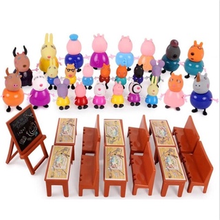 Villa de lujo coche deportivo parque de atracciones Peppa Pig Roles de la familia DIY Anime niños juguetes figura de acción juguetes educativos cumpleaños (6)