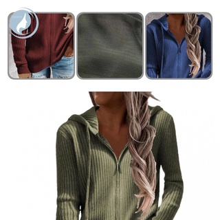 Sudadera con capucha de color sólido tejido tejido con cuello en color sólido Para Uso diario/otoño/invierno