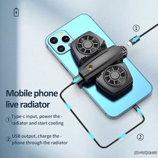 Double Fan Mobile Phone Radiator Phone Holder Cooling Pad Gamepad Controller Heat Sink Awesome