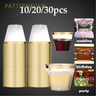 patternfold 10/20/30pcs decoración del hogar desechable oro rosa vajilla de plástico tazas de vino cocina gadgets suministros de boda fiesta de cumpleaños transparente/multicolor