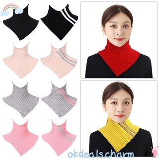 OKDEALS Winter Knitted Fake Collar Detachable Neck Guard Scarf Women Windproof Fashion Warm Turtleneck