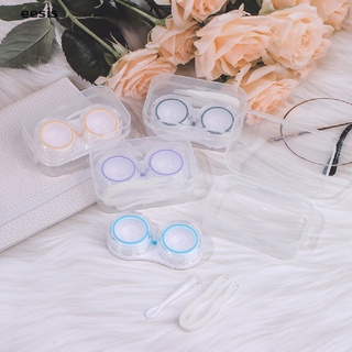 [esi] estuche de plástico de color caramelo transparente para lentes de contacto/kit de viaje ghj