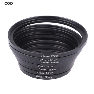 [COD] 7pcs Step Up Rings Aluminum Universal Lens Adapter Filter Set 49mm-77mm HOT