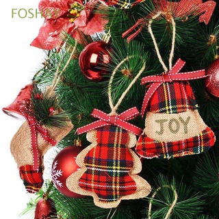 FOSHAY 8 pcs/pack Christmas Ornaments Burlap Fabric Xmas Tree Decor Hanging Pendant Stocking,Ball,Xmas tree Shape Creative Lightweight Home Decoration Party Supplies