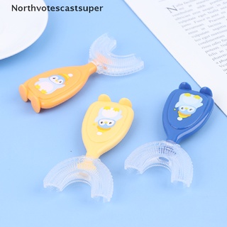 Northvotescastsuper Cartoon Baby Toothbrush Kids Teeth Oral Care Cleaning Brush Silicone Toothbrush NVCS