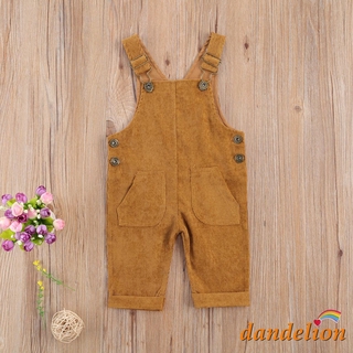 ❤-pantalones con tirantes con bolsillos de color sólido Para bebés niños (2)