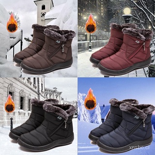 ❤Zapatos de algodón impermeables para mujer Warm zapatos de Nylon/botas de nieve de invierno Ankle Boots no-slip Short Boots 20Hq