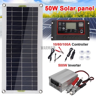 220w 220V sistema de energía Solar Panel Solar cargador de batería inversor controlador USB Kit completo de la red de casa del campamento (1)
