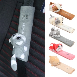 De dibujos animados de coche de la cubierta del cinturón de seguridad Universal Auto cinturón de seguridad almohadilla de hombro caliente de franela Interior cojín de seguridad Protector de protección de seguridad (1)
