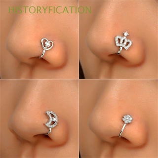 HISTORYFICATION Fashion Non-Piercing Fake Piercing Clip-On Nose Ring African Nose Cuff Crystal Nose Cuffs Clip-on Nose Ring Fake Nose Cuff Women and Girls Nose Ring Cuffs