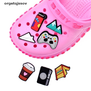 CHARMS orget 10pcs icon zapatos encantos pvc café bus croc accesorios de dibujos animados hebilla cl