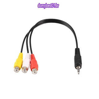 Bb 1 pza Mini cable Adaptador De audio y video Av Aux Macho Estéreo a 3 Rca hembra (1)