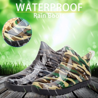 [botas de hombre] yts moda hombres casual antideslizante zapatos slip-on cocina trabajo a prueba de agua botas de lluvia
