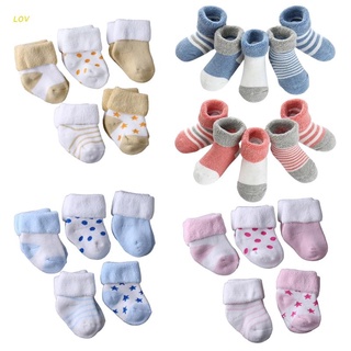 Lov 5 Pares De calcetines gruesos De algodón gruesos Para recién nacidos/bebés/niñas/otoño/invierno/0-3 años