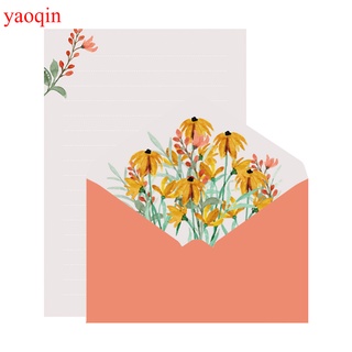 YAOQIN patrón de flores sobres precioso papel de escritura conjunto de boda cumpleaños sobre fiesta invitación