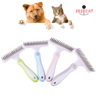 zezecat gato perro cepillo removedor de pelo aguja rastrillo peine masajeador de mascotas herramienta de aseo