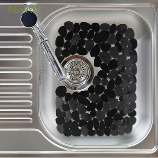 RENAES Transparent/Black Drying Mat Large Dinnerware Mat Sink Protector Pebble Shape Durable Plastic Adjustable Draining 30*40cm Kitchen Accessory/Multicolor (1)
