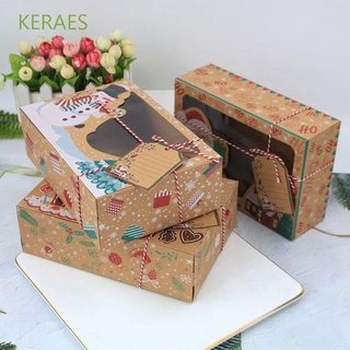 keraes 3/6/9/12 piezas cajas de regalo de navidad multifunción bolsa de regalo de panadería cajas de regalo lindo boda tratar cajas de chocolate postre alimentos embalaje