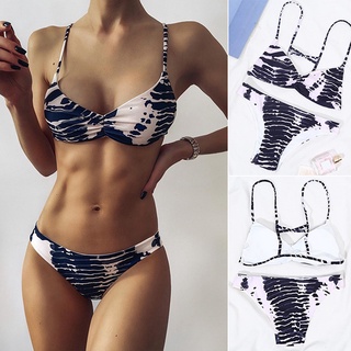 y Tanga Brasileña Bikini Trajes De Baño Mujeres Verano Natación Playa Desgaste Impresión Serpentina Cadena Traje M