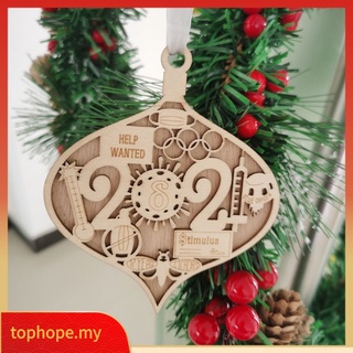 2021 colgante de madera de navidad decoración árbol de navidad colgante 2021 recuerdo adorno yasuo