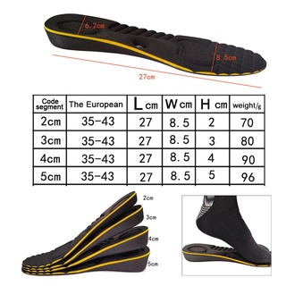 Height Insoles Elastic Comfort Taller Heel Inserts Lifts for Sneaker Men