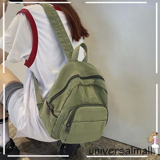 Universalmall Preppy estilo moda mujeres Color sólido pequeña mochila estudiantes señoras viaje lona bolsa escolar mochilas (7)