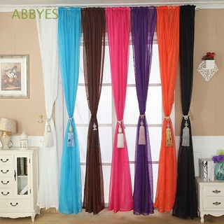 ABBYES Pure Color Valances Tulle Drape Panel Sheer Scarf Door Window Bedroom Home Floral Blinds Curtain Decoration/Multicolor