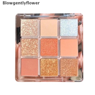 Blowgentlyflower 9 Colors Shiny Eyeshadow Palette Waterproof Glitter Diamond Eye Shadow Cosmetic BGF