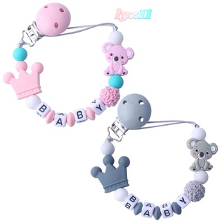 LYZ Baby Care Pacifiers Chain Non-toxic Nipple Feeding Pacifier Clip Cute Bear Colorful Silicone Chew Toy Baby Teething Soother Beaded