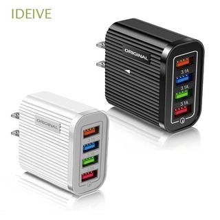 IDEIVE New USB Charger US/EU Plug Adapter Accessories Universal Mobile Phone Chargers Fast Charging 4 Port