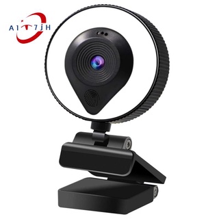 Cámara Web HD 1080P Ajustable USB Streaming Webcam Con Anillo De Luz Micrófono Utilizado Para Juegos Reunión