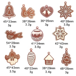 11 pzas/juego de adornos navideños de arcilla suave de PVC en forma de múltiples adornos colgantes para colgar copos de nieve decoración de árbol de navidad (9)