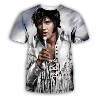 2020 Nuevo Verano Hombres/Mujeres Elvis Presley Impreso 3D Ropa Casual Camiseta Camisetas H39