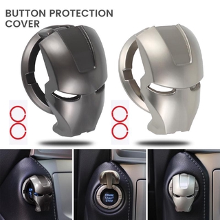 Coches botón de inicio cubierta decorativa Iron Man modificado protección pegatina interruptor de encendido personalidad decoración pegatina (2)